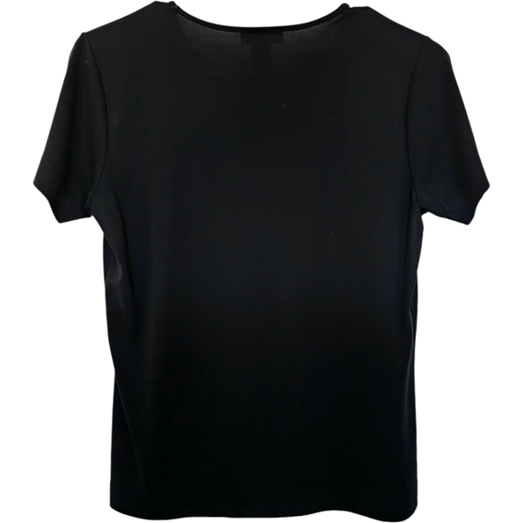Ann Taylor Black Short Sleeve T-Shirt Women Size M - Picture 2 of 7